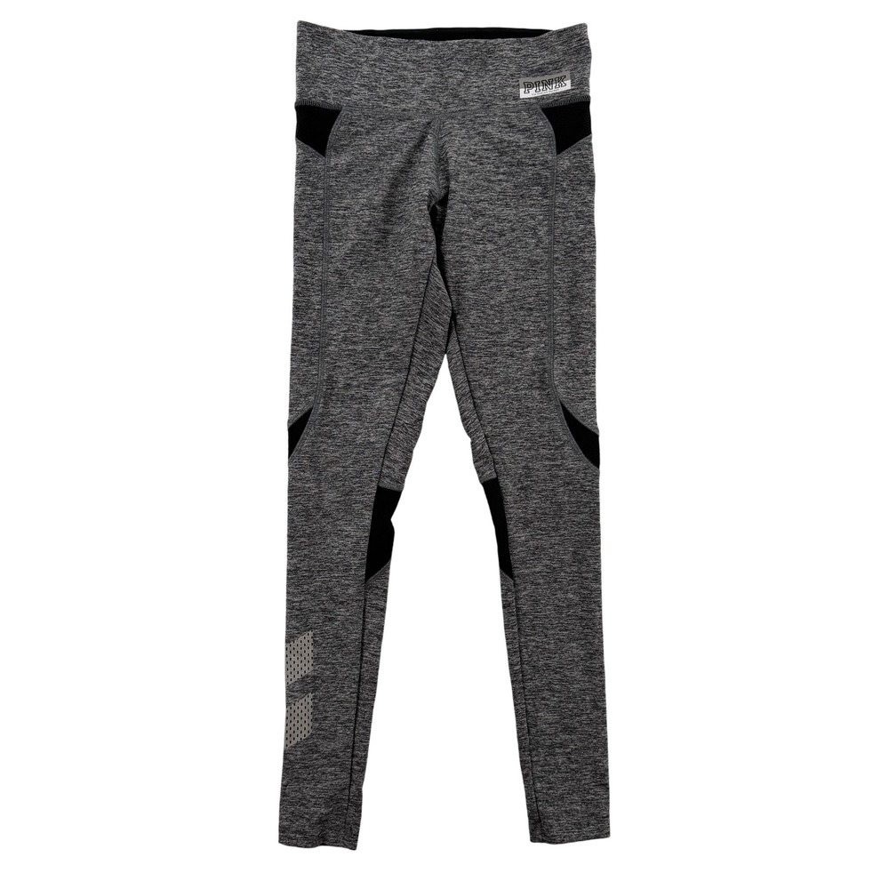 Victoria's Secret PINK Pants Womens XS Gray Black Ultimate Leggings Mesh Panels